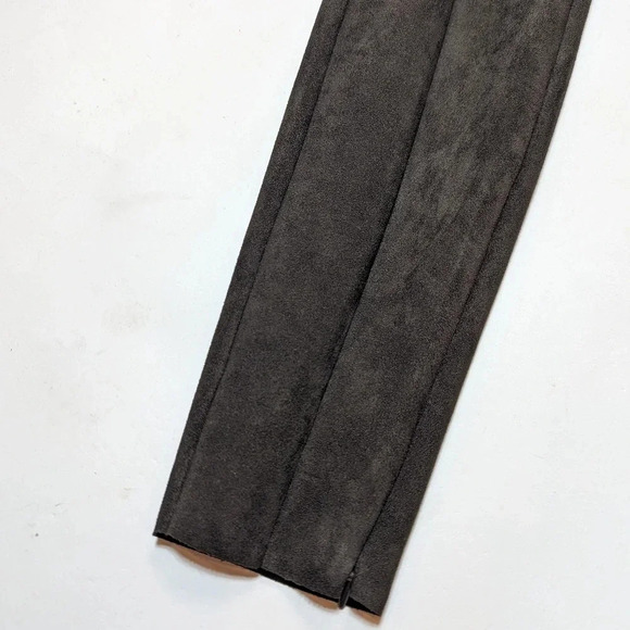 Zara  Suede Brown Green Skinny Dress Pants Zipper Ankle Woman's XS - Picture 6 of 8